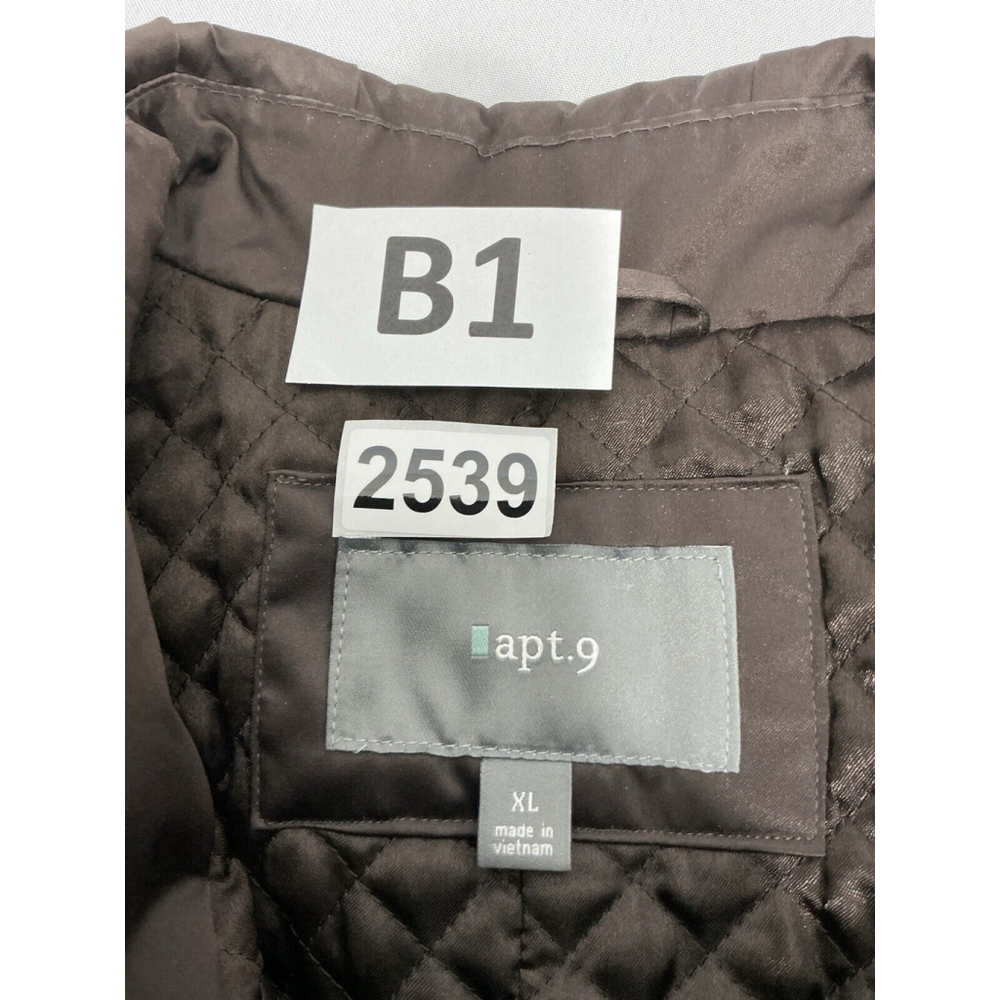 Womans Apt 9 Size Xl Brown Button Up Lined Trench… - image 3